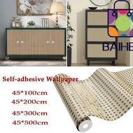 BAIHEE Wall Sticker, Rattan Waterproof Wallpaper, PVC Self-adhesive Removable Furniture Renovation S