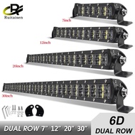ไฟทำงาน LED 8 14 22 32นิ้ว6D 36-120W 180Wไฟบาร์ LED คอมโบสำหรับขับรถออฟโรดเรือรถบรรทุกรถ SUV ATV 4WD