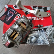 TERMURAH  RXZ / Y15ZR ( GREY ) GP4 BREMBO CALIPER BRAKE PUMP WIHT BRAKET RXZ Y125zr YAMAHA M3 M4 M5 