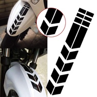 Front Fender Arrow Sticker Decoration Warning Reflective Tape Accessories Universal Motorcycle Decals Graphics（Black）