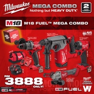 Milwaukee Combo M18 CHPX-502 FUEL High Performance SDS-Plus Hammer (3 Mode) &amp; Milwaukee M18 Mega Combo