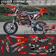 sticker striping mini trail MXF 50CC sticker variasi motor mini