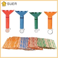 SUER Coin Wrappers, Colored for All Coins Coin Sorter Tubes, Hot Funnel Shaped Sorter With wrappers Coin Wrappers Assorted Office