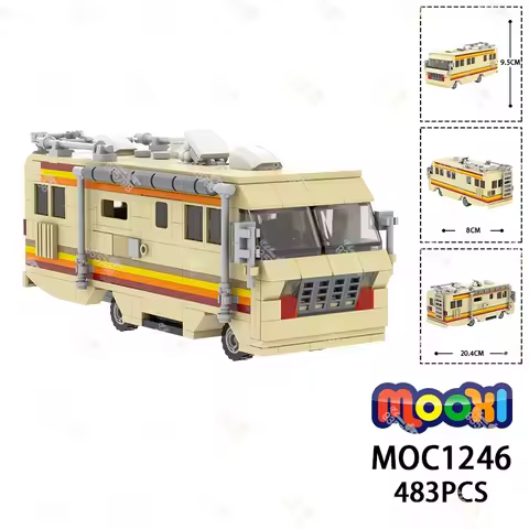 483PCS Creative Series Vehicle Decoration Building Blocks DIY TV Play Breaking Bad RV Model Assembly