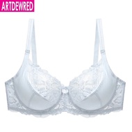 New Lace Perspective Bra Women Sexy Lingerie Underwire Embroidery Floral Bralette Plus Size C D E 80