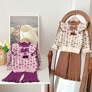 CINTARA GIRL SET Setelan Anak Perempuan Baju Anak Import impor Korean Style Rajut Celana Kulot Usia 