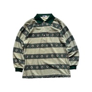 全新庫存 義大利古著 Fila 巴洛克圖騰 polo 長袖上衣