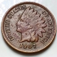 Koin USA 1 Cent Indian Head th 1907