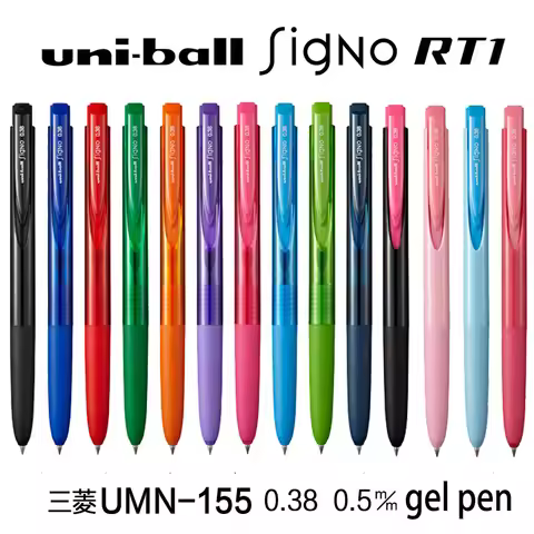 1pc Mitsubishi Uni Japan Gel Pen Uni-ball 0.38/0.5mm 10 Colors Signo RT1 UMN155 Ballpoint/Neutral Pe