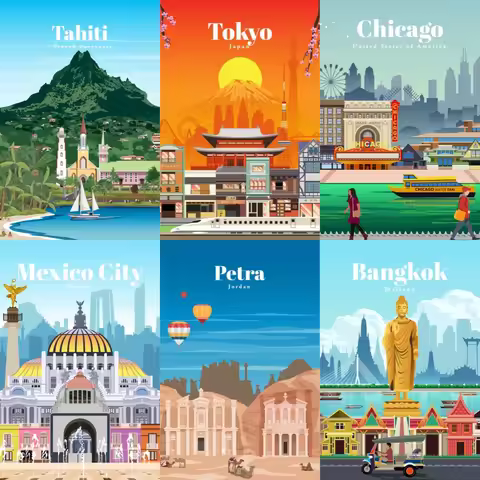 5D Diamond Painting Personalized Cities Around The World Landscape Full Rhinestone Mosaic Embroidery