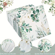 abongsea 20pcs/set Eucalyptus Napkins Disposable Hand Towels Green Leaves Napkin Table Mariage Cloth