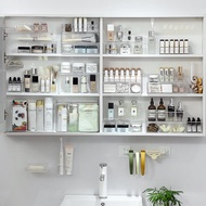 Mirror Cabinet Storage Box Bathroom Cabinet Shelf Wall-Mounted Layered Partition Desktop Cosmetics Storage Fantastic