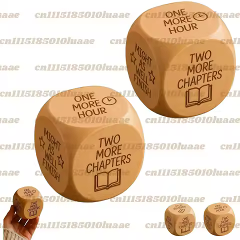 2PCS Wooden Reading Decision Dice,Wooden Reading Decision Dice Book Lover Gifts,Fun Bookish Desk Dec