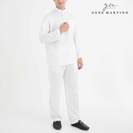 Gene Martino Baju Melayu Premium Dull Satin Classic Fit 777 - White 01