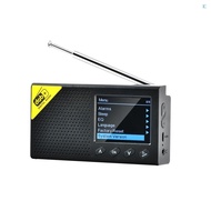 Digital DAB &amp; FM Radio with BT, Portable Digital Radio Rechargeable Wireless DAB+FM Receiver with Stereo Speaker Sound System, LCD Display, Multi-language