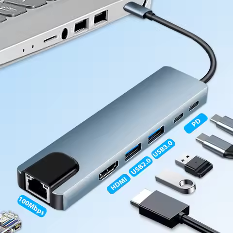 HUB USB Type C 3.0 Adapter Supports 65W Reverse Charging Laptop Docking Station USB C Docking Statio