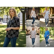 Big Size Blouse Tops For Women Short Sleeve V-Neck Bohemian Blouse Causal Blouse Loose Shirts Tops