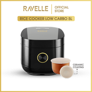 RAVELLE Rice Cooker Digital Low Carbo 5L- Penanak Nasi - Low Watt