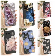 For Google Pixel 8 Casing GKWS6 G9BQD Fashion Daisy Flower Bow Soft Black Silicone Back Cover For Go