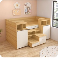 小户型 兒童半高床衣櫃一體 Children's half-height bed and wardrobe in one unit 上床下櫃 上床下櫃  多功能大容量收納衣櫃 ideaspace be