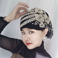 Multifunctional Adjustable Turban with Phoenix Tail & Glitter Combination Design, Comfortable