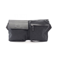 【二手】Gucci GUCCI 腰包/斜背包 GG帆布 28566 黑色帆布皮革腰包 男女通用 二手 B