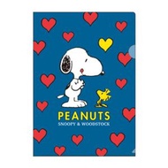 日本製 史努比 Snoopy Woodstock 文件套 A4 文件夾 單口袋文件存儲收納文件夾 (Blue) 平行進口