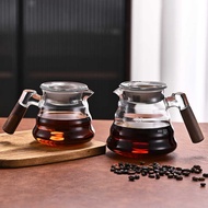 Wooden Handle Glass Sharing Pot Hand Brewing Coffee Pot High Borosilicate Glass Cloud Sharing Pot Br
