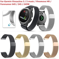 Garmin Forerunner 645 245 245M Vivoactive 3 music trainer Vivomove HR Smart Watch Metal Bracelet Wrist Watch Band Strap