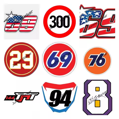 Round #29 69 76 Sticker Number Athlete Racing Vinyl Decal Sticker Car Waterproof Car Decal Bumper St