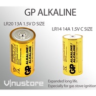 Ori • GP ALKALINE BATTERY D LR20 13A 1.5V • D SIZE  • C LR14 14A 1.5V • C SIZE • STOVE BATTERY • New