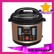 [SR Studio] 6L 7KG HIRAKI Pressure Cooker with Non Stick Inner Pot - 6L Periuk Tekanan Tidak Melekat