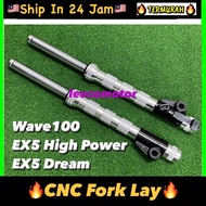 Front Fork CNC Lay For EX5 HP EX5 DREAM WAVE100 WAVE 100 FORK DEPAN SET ALLOY CNC ABSORBER ABSOBER S
