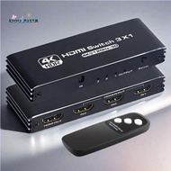MYBHDMI-Compatible Switch  with IR Remote Control 4K/120Hz, 1080P/240Hz 3D, HDR for , , TV, DVD