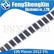 100pcs/lot 2512 smd Chip Resistor 5% 0R-1M R001 R010 R100 R020 1R 10R 100R 1K 10K 100K 470R 47K 4.7K