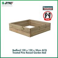 Bunnings Bedford #3320914 120 x 120 x 30cm Katil Taman Kayu Pine Asli Desa dengan Pesona Organik