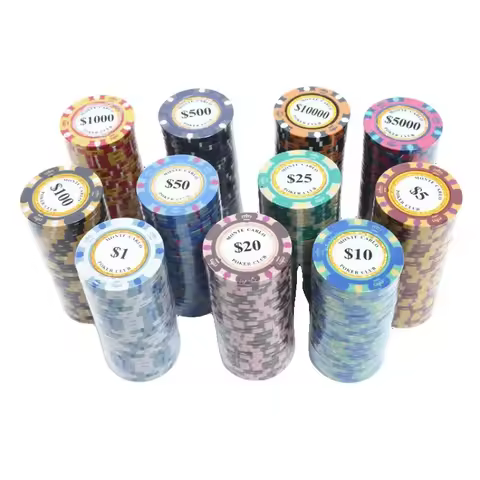 Monte Dollar Carlo Coins 10pcs Golden Clay Poker Chips Casino Coins 14gram Clay Coin Poker Chips Ent