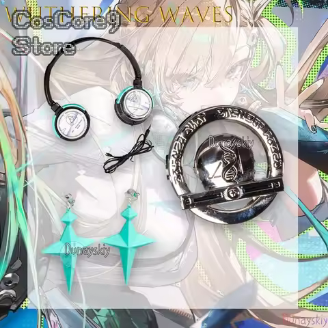 Wuthering Waves lynae Earrings Headset Metal Brooch Cosplay Accessory Anime Character Roleplay Hallo