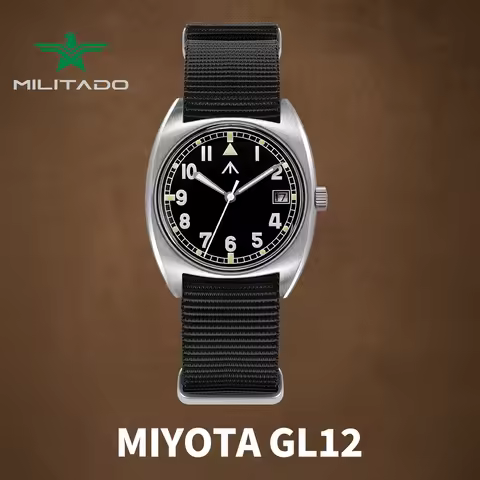 Militado ML17 Watch Miyota Super 2035/ GL12 Quartz Movement Watch C3 And BGW9 Luminova 100m Waterpro