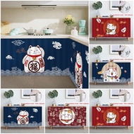 Cartoon Curtain Cabinet Kitchen Langsir Dapur Meja  Dapur Curtains Self-adhesive Skirting Table Top 