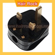 13A (3A Fused) 3pin Malaysia Black Plug Top