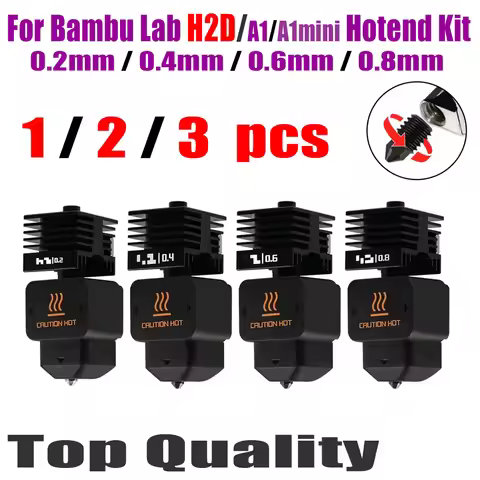 For Bambu Lab H2D Hotend Assembly Replaceable Nozzle 0.2 0.4 0.6 0.8mm H2D For 3D Printer Bamboo Lab