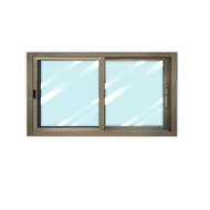 Global House WELLINGTAN หน้าต่างอะลูมิเนียม บานเลื่อน SS CGW1810-2P 180x100ซม. สีแชมเปญ พร้อมมุ้ง รั