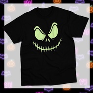 เสื้อยืดคอกลม เสื้อ glow in the dark เรืองแสงในที่มืด Halloween ฮาโลวีน T-shirts เสื้อยืดลายฮาโลวีน S-5XL