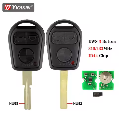 Remote Car Key For BMW 3 Z3 E31 E32 E34 E36 E38 E39 E46 Z3i 315/433Mhz ID44 PCF7935 Chip EWS 3 Butto