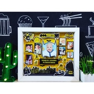 Pigura Baby BIODATA 3D BIODATA POPUP FRAME (YELLOW BATMAN Theme)
