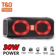 TG333 30W Power caixa de som Bluetooth Speaker Wireless Dual Speakers Outdoor Subwoofer RGB Colorful Lights with FM Radio TFcard