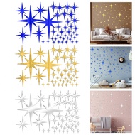 42Pcs Mirror Wall Stickers Removable Star Wall Stickers Acrylic Wall Stickers