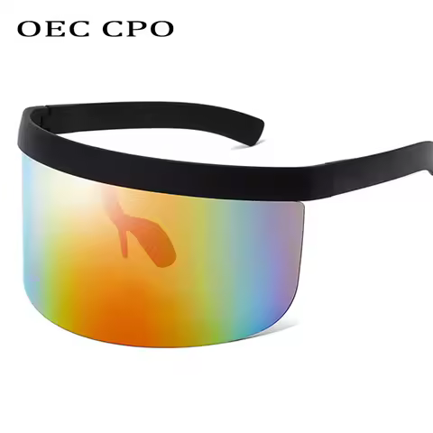 OEC CPO Fashion Sunglasses Women Men Brand Design Goggle Sun Glasses Big Frame Shield Visor Men Wind