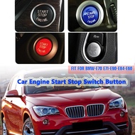 [Xiaofeitian Auto Supplies] Start Stop Engine Mobil สวิตช์ฝาปิดสีดำแดงน้ำเงินสีเงินตัดให้พอดีกับ E70 BMW E71 E84 E90 E60อุปกรณ์เสริม